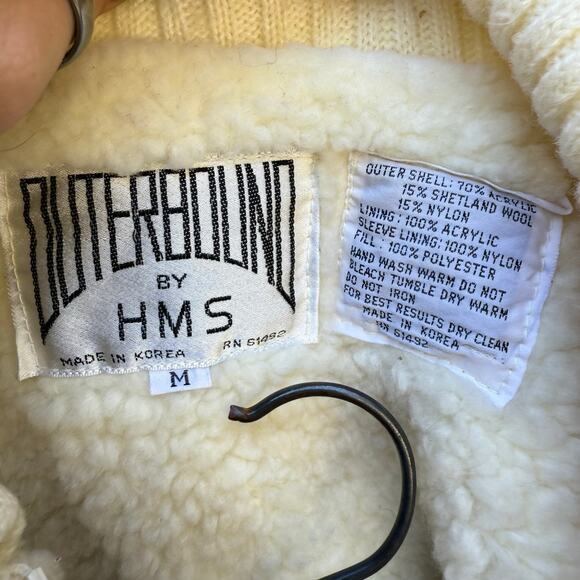 Vintage Outerbound HMS Jacket Boho Fair Isle Sheep Wool Zip Up Jacket MEDIUM - Picture 4 of 11